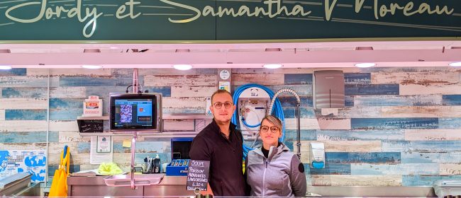 Poissonnerie Moreau Jordy située sur le marché de Talensac à Nantes