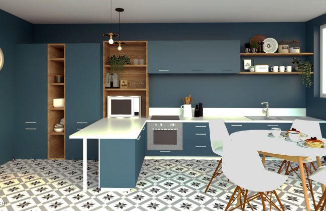 Une salle de bains bleue à Vertou ! Architecte d'intérieur Maître d'oeuvre