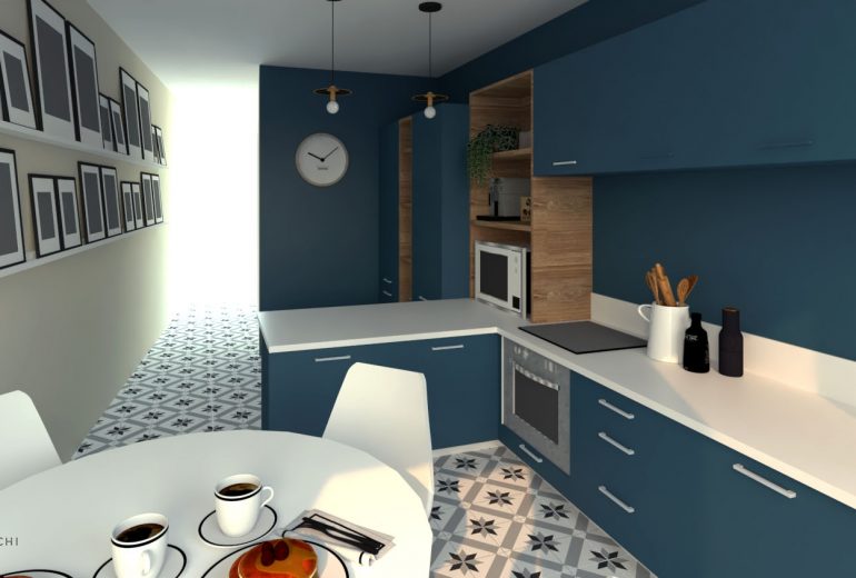 Une salle de bains bleue à Vertou ! Architecte d'intérieur Maître d'oeuvre