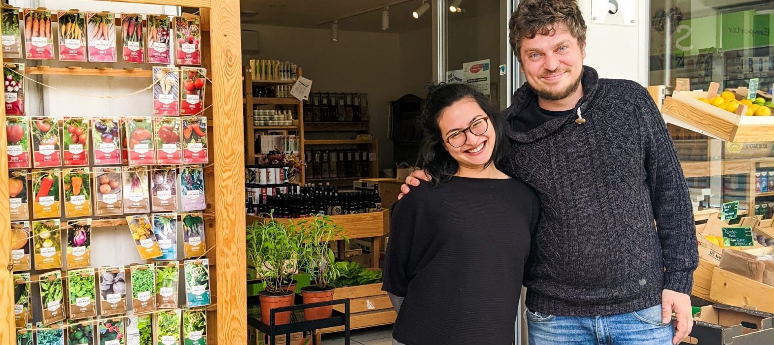 Le métier d'épicier vu par Emilie et Alexandre, Myrtille et Olive à Nantes