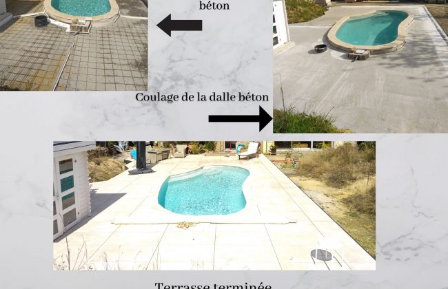 Réalisation d'une terrasse sur plot à Couëron Carreleur Faïencier Plombier