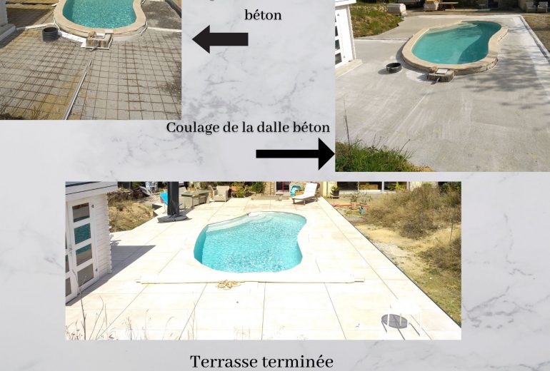 Réalisation d'une terrasse sur plot à Couëron Carreleur Faïencier Plombier