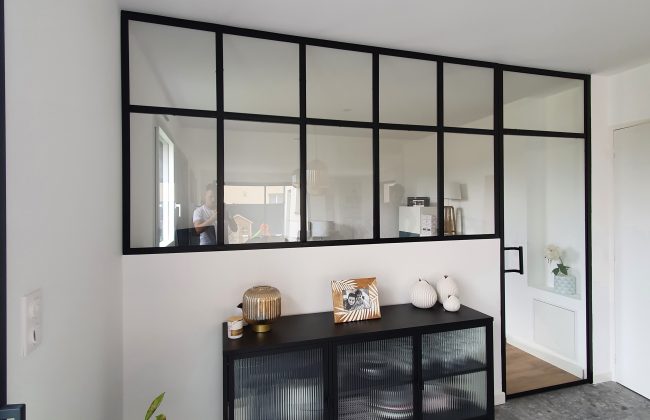 Ensemble verrière porte vitrée sur mesure Agenceur Ebéniste Menuisier