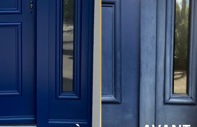 Relaquage de porte d'entrée Peintre Peintre d'extérieur Peintre Laqueur