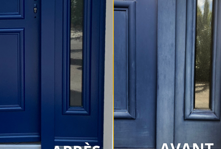 Relaquage de porte d'entrée Peintre Peintre d'extérieur Peintre Laqueur