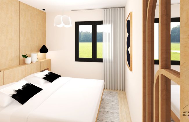 Rénovation d'une maison, aménagement et décoration de la chambre d'amis n°1 Décorateur d'intérieur