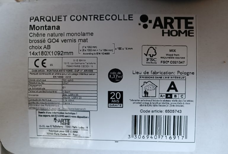 Pose de parquet contrecollé en pose collée et plinthes Parqueteur Solier moquettiste
