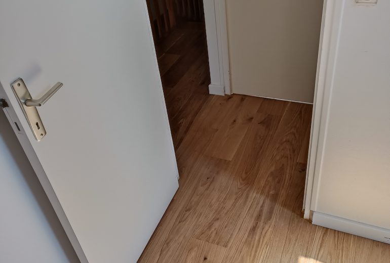 Pose de parquet contrecollé en pose collée et plinthes Parqueteur Solier moquettiste