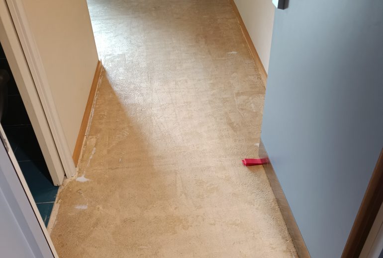 Pose de lames flotex dans hôtel Parqueteur Solier moquettiste
