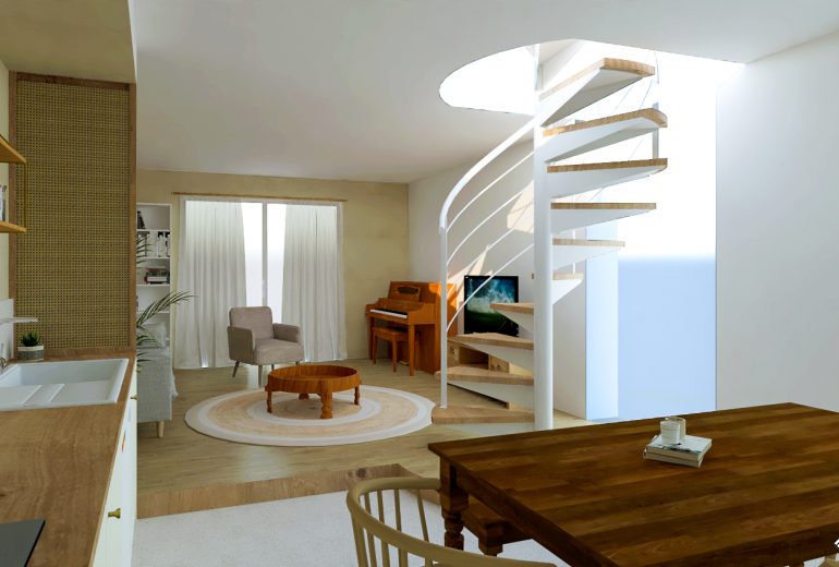 Projet en cours - salon et cuisine Architecte d'intérieur Maître d'oeuvre