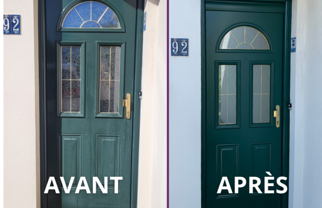 Relaquage de porte d'entrée Peintre Peintre d'extérieur Peintre Laqueur