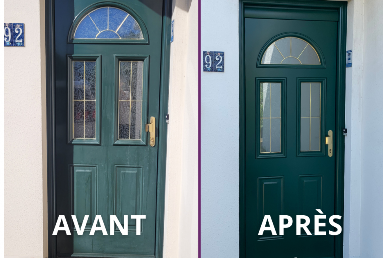 Relaquage de porte d'entrée Peintre Peintre d'extérieur Peintre Laqueur