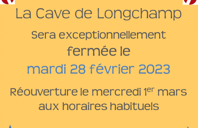 Fermeture exceptionnelle mardi 28 février prochain. Caviste Epicier