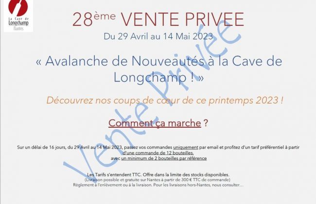 VENTE PRIVÉE MAI 2023 Caviste Epicier