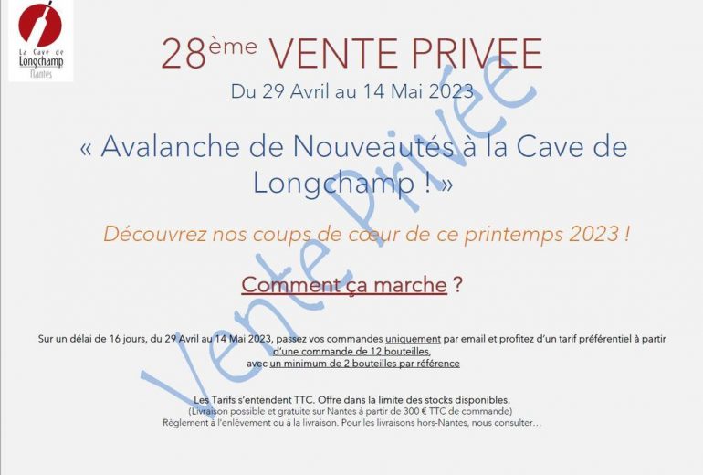 VENTE PRIVÉE MAI 2023 Caviste Epicier
