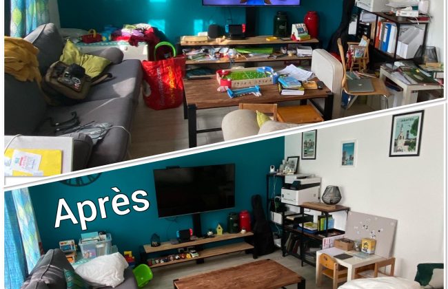 Avant-après salon d’une famille nombreuse
