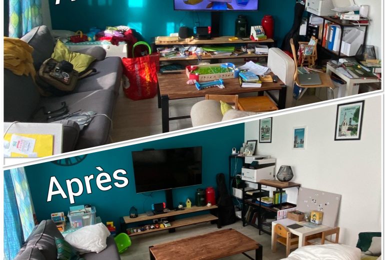 Avant-après salon d’une famille nombreuse