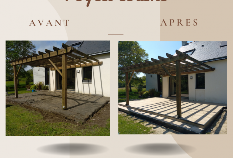 Terrasse sur plot imitation parquet Carreleur Faïencier Plombier