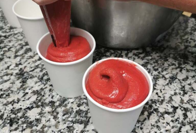 Nos sorbets fraise/framboise ! Biscuitier Chocolatier Pâtissier