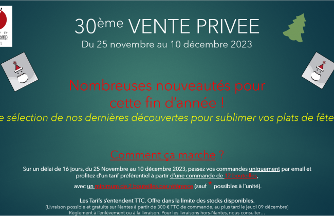 LA VENTE PRIVEE DE NOEL EST ARRIVEE ! Caviste Epicier