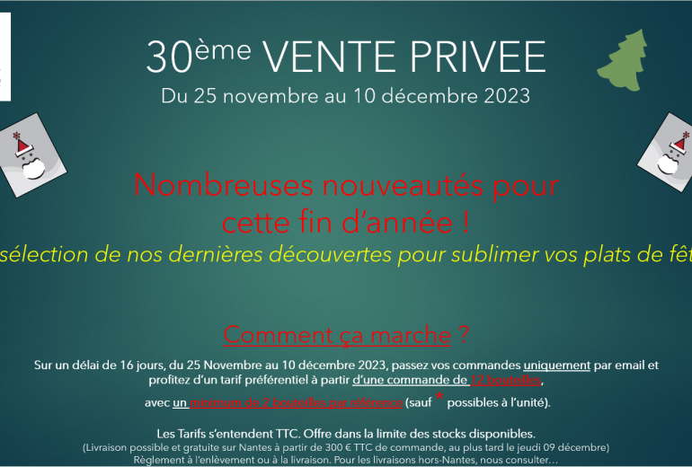 LA VENTE PRIVEE DE NOEL EST ARRIVEE ! Caviste Epicier