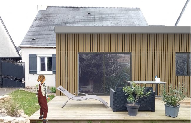 Extension en bois à Couëron Agenceur Architecte d'intérieur Designer d'espace Dessinateur projeteur