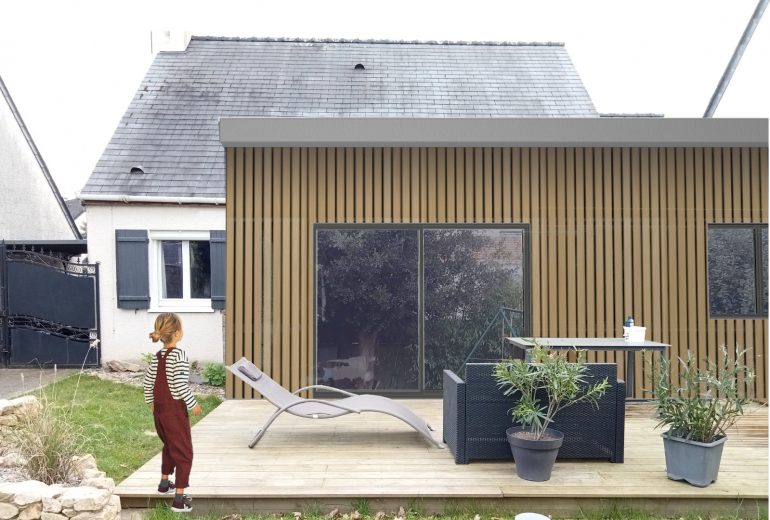 Extension en bois à Couëron Agenceur Architecte d'intérieur Designer d'espace Dessinateur projeteur