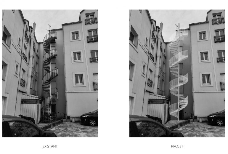 insertion escalier colimaçon à Nantes