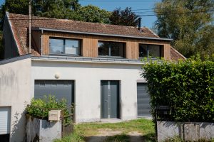 Surélévation maison à Nantes réalisée en ossature bois par Brébion Construction Bois