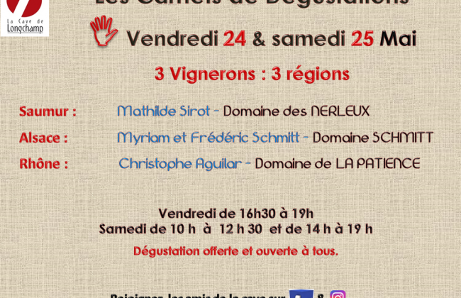 CARNET DE DEGUSTATION 24 & 25 mai 2024 Caviste Epicier