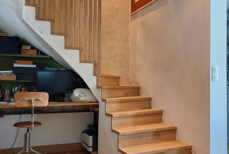 Habillage d'un escalier Agenceur Concepteur de dressings et rangements Cuisiniste Ebéniste Fabricant de mobilier Menuisier Parqueteur