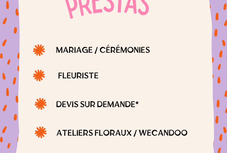 Les prestas / Eglantine fleuriste Décorateur floral Fleuriste