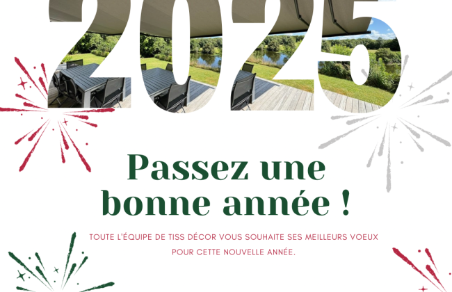 Bonne année 2025 🎉 Fenêtrier Installateur de pergola et store Menuisier Storiste