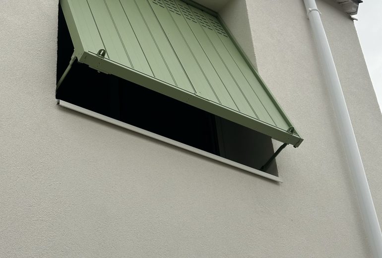 Découvrez notre dernière réalisation : jalousies vertes et porte d’entrée assortie🍈 Fenêtrier Installateur de pergola et store Installateur de portails et portes de garage Menuisier Réparateur de portails et portes de garage Réparateur de volets Storiste