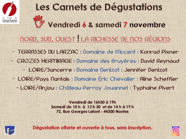 LES CARNETS DE DÉGUSTATION DE LA CAVE DE LONGCHAMP Caviste Epicier